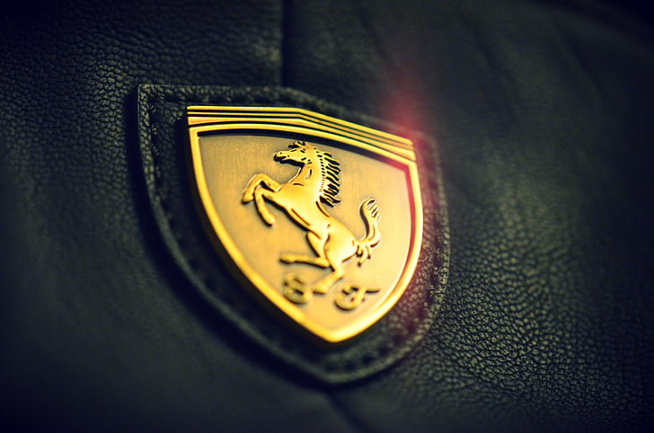 Golden, Ferrari, Logo, 4K, HD wallpaper