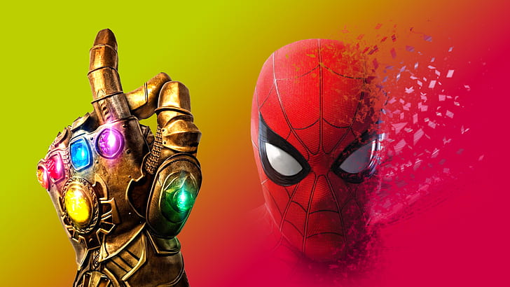 Spider-Man, Infinity Gauntlet, mask, gloves, HD wallpaper