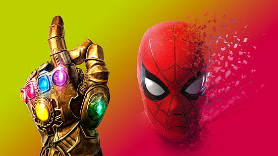 Spider-Man, Infinity Gauntlet, mask, gloves, HD wallpaper HD wallpaper