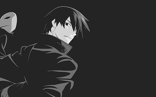 schwarz-weiß bedrucktes Textil, Anime, Darker than Black, Hei, HD-Hintergrundbild HD wallpaper