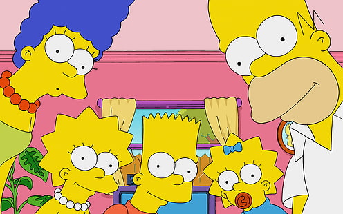 The Simpsons, Bart Simpson, Homer Simpson, Lisa Simpson, Maggie Simpson, Marge Simpson, วอลล์เปเปอร์ HD HD wallpaper