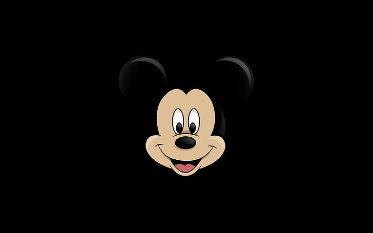 mickey, mouse, dark, logo, disney, Wallpaper HD