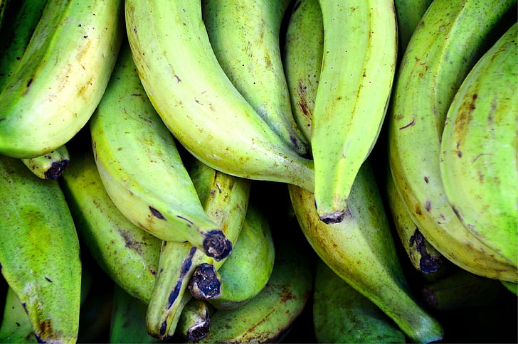 バナナ、調理バナナ、果物、緑、健康、市場、栄養、ビタミン、 HDデスクトップの壁紙