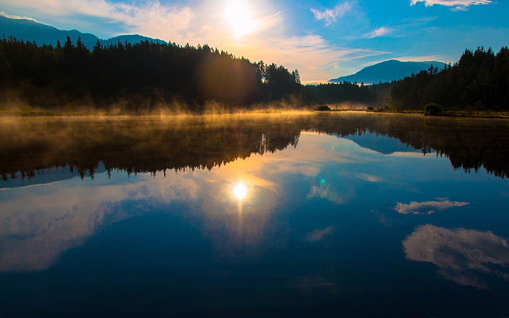 sunrise carinthia austria-photo HD Wallpaper, body of water, HD wallpaper