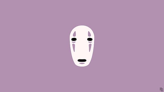 maschera, anime, Spirited Away, sfondo viola, sfondo semplice, minimalismo, Kaonashi, Sfondo HD HD wallpaper