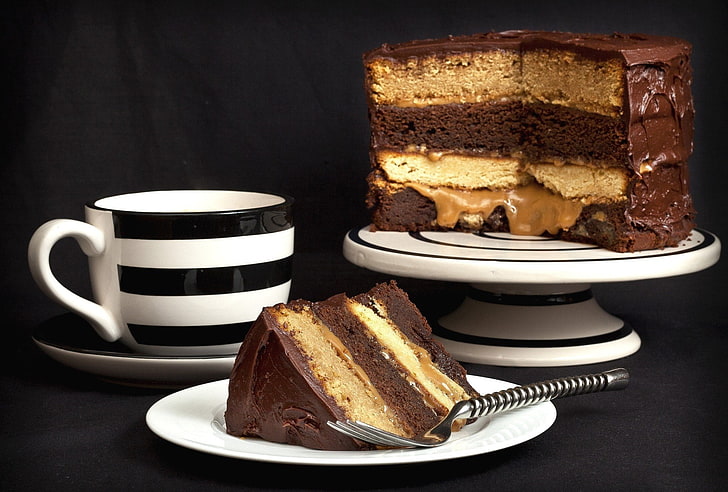 kue coklat, kue, biskuit, lapisan, cokelat, Wallpaper HD