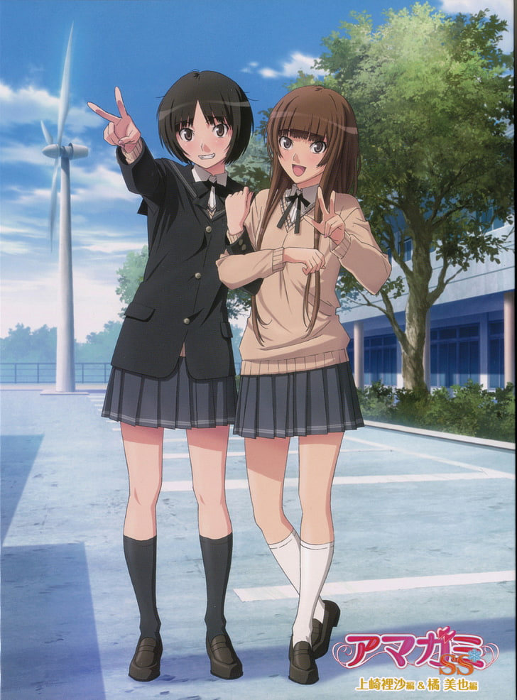 Amagami SS, Anime Girls, Tachibana Miya, Kamizaki Risa, HD-Hintergrundbild, Handy-Hintergrundbild