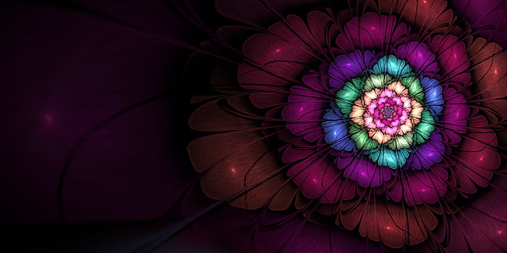 fraktal apophysis matematyka złoty podział sekwencja Fibonacciego kwiaty sztuka cyfrowa 3d fraktal kwiaty, Tapety HD