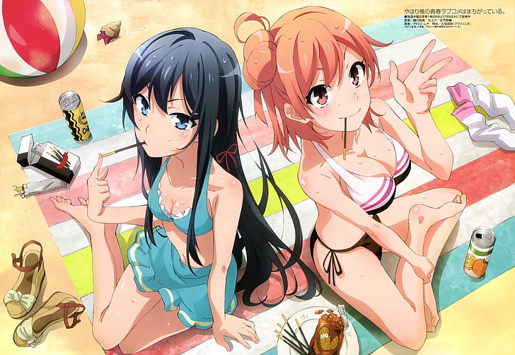 Anime, My Teen Romantic Comedy SNAFU, Oregairu, Yui Yuigahama, Yukino Yukinoshita, HD wallpaper
