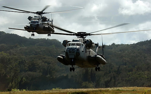 회색 공격 헬리콥터, 헬리콥터, MH-53 Pave Low, 헬리콥터, 군사, HD 배경 화면 HD wallpaper