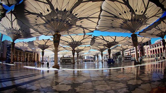 Moscheen, Al-Masjid al-Nabawi, Medina, Saudi-Arabien, Platz, HD-Hintergrundbild HD wallpaper