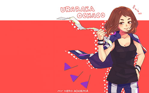 Boku no Hero Academia, chicas anime, Uraraka Ochako, Fondo de pantalla HD HD wallpaper