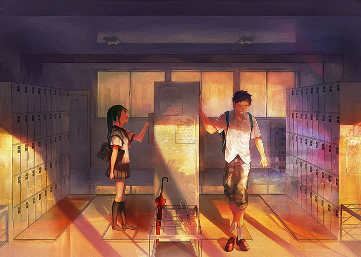 Hatsune Miku, uniforme escolar, escola, Vocaloid, HD papel de parede