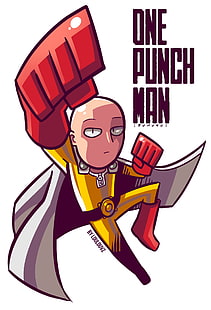 ilustracja postaci z kreskówek, grafika, One-Punch Man, anime, manga, Saitama, Tapety HD HD wallpaper