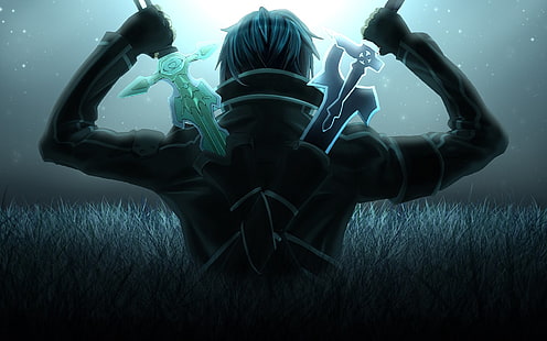 Illustration de Kirito, Sword Art Online, Kirito (Sword Art Online), Fond d'écran HD HD wallpaper