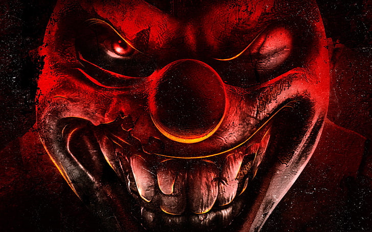 clown wallpaper, the game, clown, play station, Twisted Metal, HD wallpaper