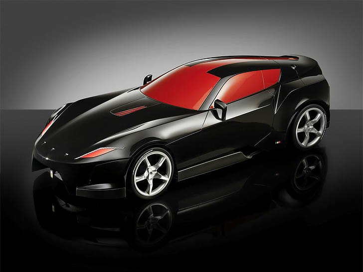 Ferrari Concept Black, ferrari, concepts, cars, HD wallpaper