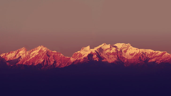 papel tapiz de montaña cubierto de nieve, montañas, paisaje, naturaleza, Fondo de pantalla HD