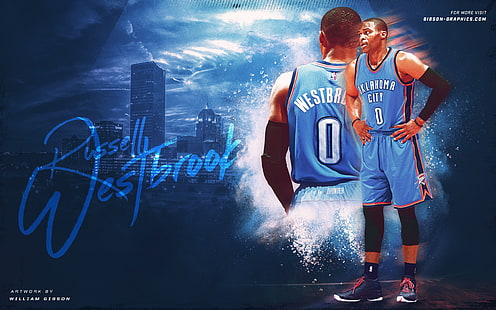 Russell Westbrook OKC Thunder-2016 NBA Basketbol .., Russell Westbrook vektör, HD masaüstü duvar kağıdı HD wallpaper