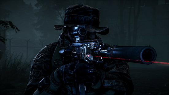 camuffamento, campo di battaglia 4: operazioni notturne, arma, Battlefield 4, notte, pistola, Sfondo HD HD wallpaper