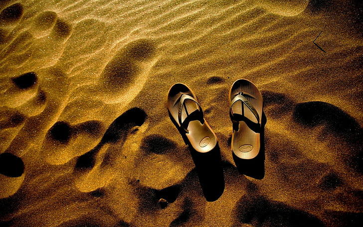 песок, обувь, HD обои