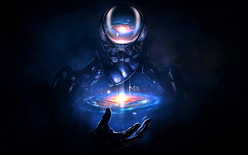 Mass Effect: Andromeda, Mass Effect, N7, fan art, video games, HD wallpaper HD wallpaper