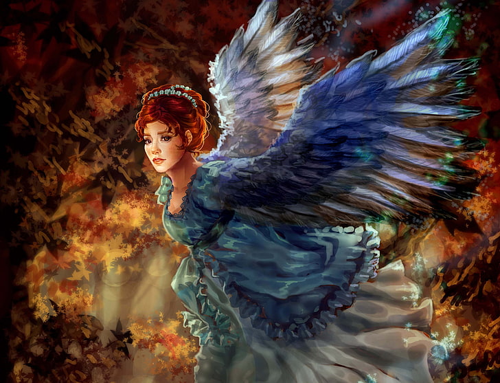 Female angel 3D wallpaper, girl, wings, angel, art, painting, HD wallpaper  | Wallpaperbetter
