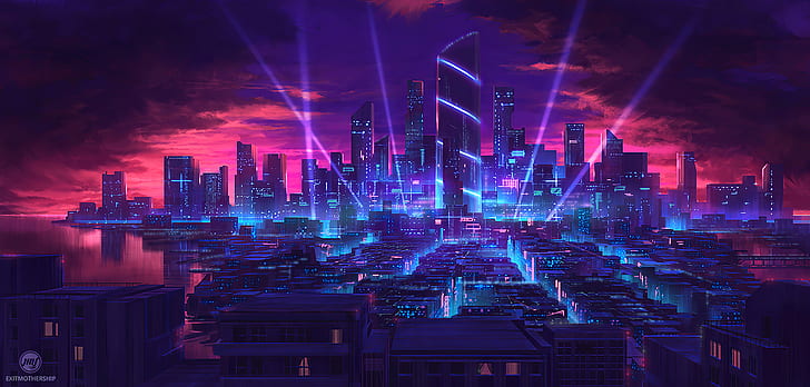 Science-Fiction, Stadt, Gebäude, Wolkenkratzer, HD-Hintergrundbild