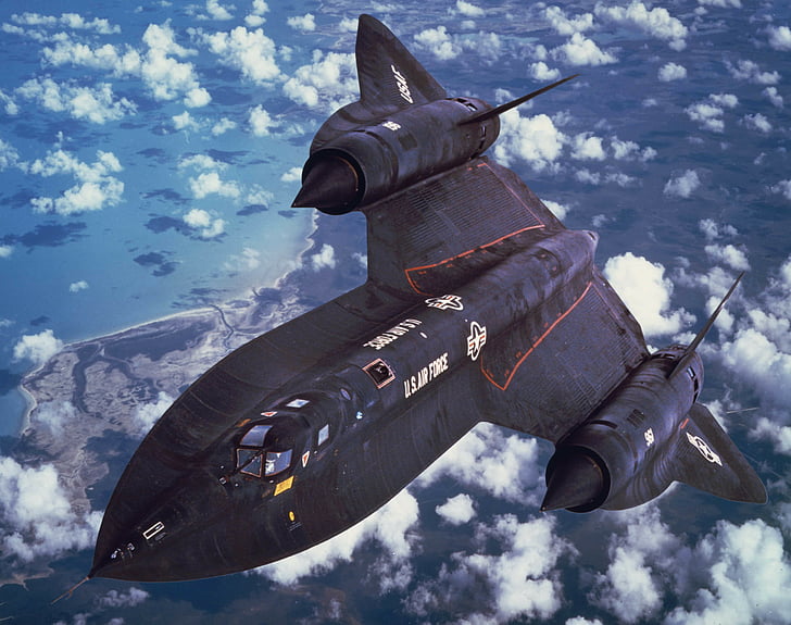 самолет-истребитель черного стелса, Lockheed SR-71 Blackbird, самолет-разведчик, ВВС США, HD, HD обои