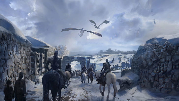 TV Show, Game Of Thrones, Dragon, Horse, Warrior, Winterfell (Game of thrones), HD wallpaper