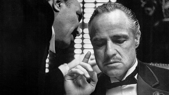Le Parrain, films, monochrome, conseils, Marlon Brando, photos du film, Vito Corleone, Fond d'écran HD HD wallpaper