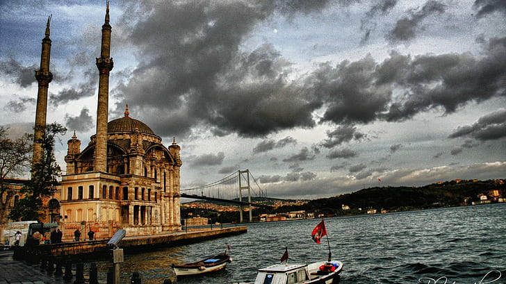Islam, Estambul, Mezquita Ortaköy, mezquita, Fondo de pantalla HD