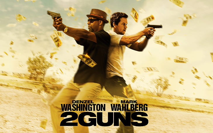 2 Guns Movie, film, armes à feu, Fond d'écran HD