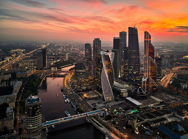 Moskova Uluslararası İş Merkezi, Rusya, yüksek katlı bina, Avrupa, Rusya, Şehir, Modern, Kuleleri, Mimari, Cityscape, Gökdelenler, Moskova, DorogomilovoDistrict, MIBC, EvolutionTower, HD masaüstü duvar kağıdı