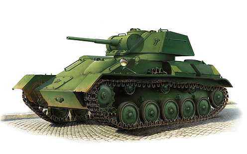 зелен боен танк, лесен, пистолет, изкуство, танк, СССР, марка, съветски, калибър, T-80, WW2., 45 mm, HD тапет HD wallpaper
