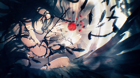 Anime, Overlord, Albedo (Overlord), Overlord (Anime), Thorns, Wallpaper HD HD wallpaper