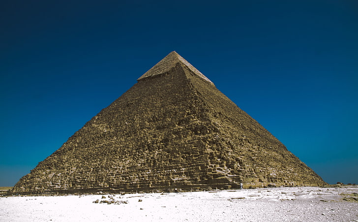 The Pyramids At Giza, Egypt, The Great Pyramid of Giza, Egypt, Travel, Africa, Desert, Egypt, blue sky, cairo, ancient, Pyramids, Giza, HD wallpaper
