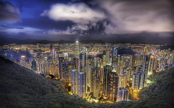 şehir, Hong Kong, HD masaüstü duvar kağıdı