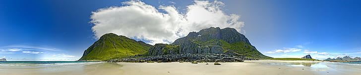 Mehrfachanzeige Dreifachbildschirm Berglandschaft, HD-Hintergrundbild