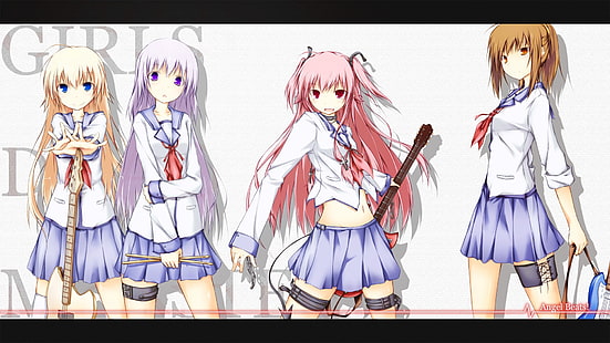 ангел бие аниме момичета hisako yui ангел бие момичета мъртво чудовище miyuki irie shiori sekine 192 Anime Hot Anime HD Art, Anime Girls, angel beats, HD тапет HD wallpaper