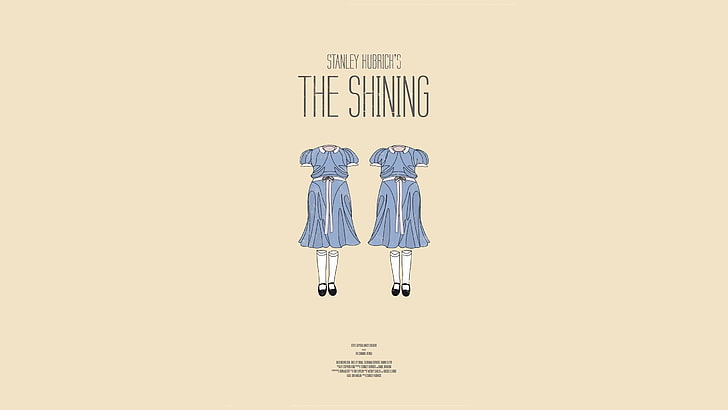 ภาพตัดปะ The Shining ภาพยนตร์โปสเตอร์ภาพยนตร์มินิมอลสแตนลี่ย์คูบริก The Shining ชุดสีฟ้าพื้นหลังเรียบง่าย, วอลล์เปเปอร์ HD