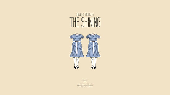 The Shining clip art, film, poster film, minimalis, Stanley Kubrick, The Shining, gaun biru, latar belakang sederhana, Wallpaper HD HD wallpaper