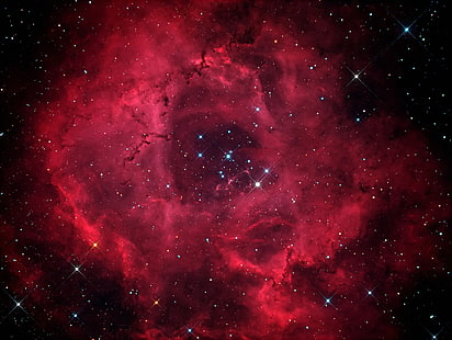 빨간색과 검은 색 은하 벽지, 별, 성운, 콘센트, NGC 2244, NGC 2237, HD 배경 화면 HD wallpaper
