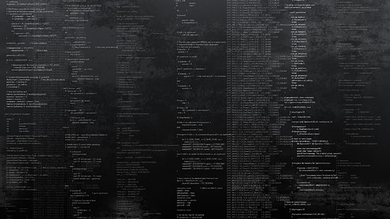 รหัส HD, ดำ, ดำและขาว, รหัส, แฮ็กเกอร์, เมทริกซ์, วอลล์เปเปอร์ HD HD wallpaper