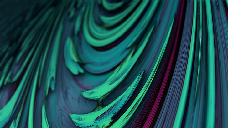 green and red water ripple, abstract, 3D, painting, colorful, artwork, digital art, HD wallpaper