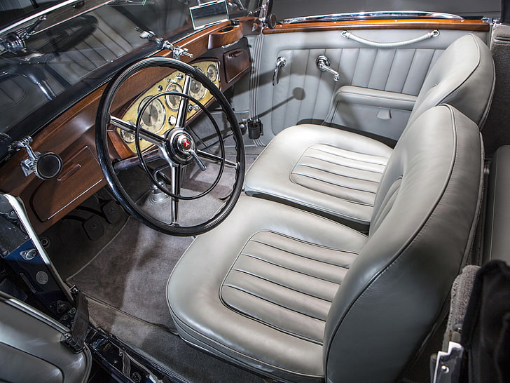 1935, 500k, benz, cabriolet, interior, luxury, mercedes, retro, HD wallpaper