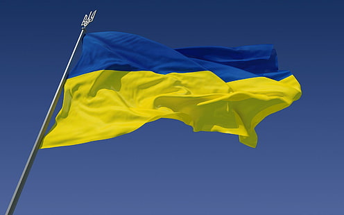 Ukraine flag, yellow blue flag and pole, photography, 1920x1200, flag, ukraine, HD wallpaper HD wallpaper
