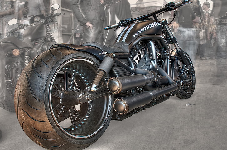 черно хардкор кафе мотоциклетен състезател, дизайн, стил, фон, черно, HDR, мотоциклет, форма, мотор, HD тапет