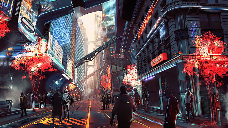 삽화, 미래 도시, 사이버 펑크, 사이버, 공상 과학 소설, 디지털 아트, 컨셉 아트, 판타지 아트, 팬 아트, 도시의, 도시 풍경, 시티, HD 배경 화면