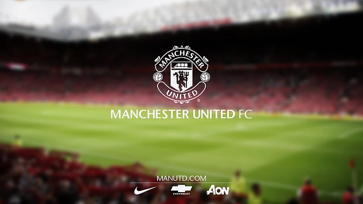 Manchester United FC-logotyp, fotboll, Manchester, United, HD tapet